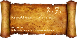 Krautheim Flóra névjegykártya